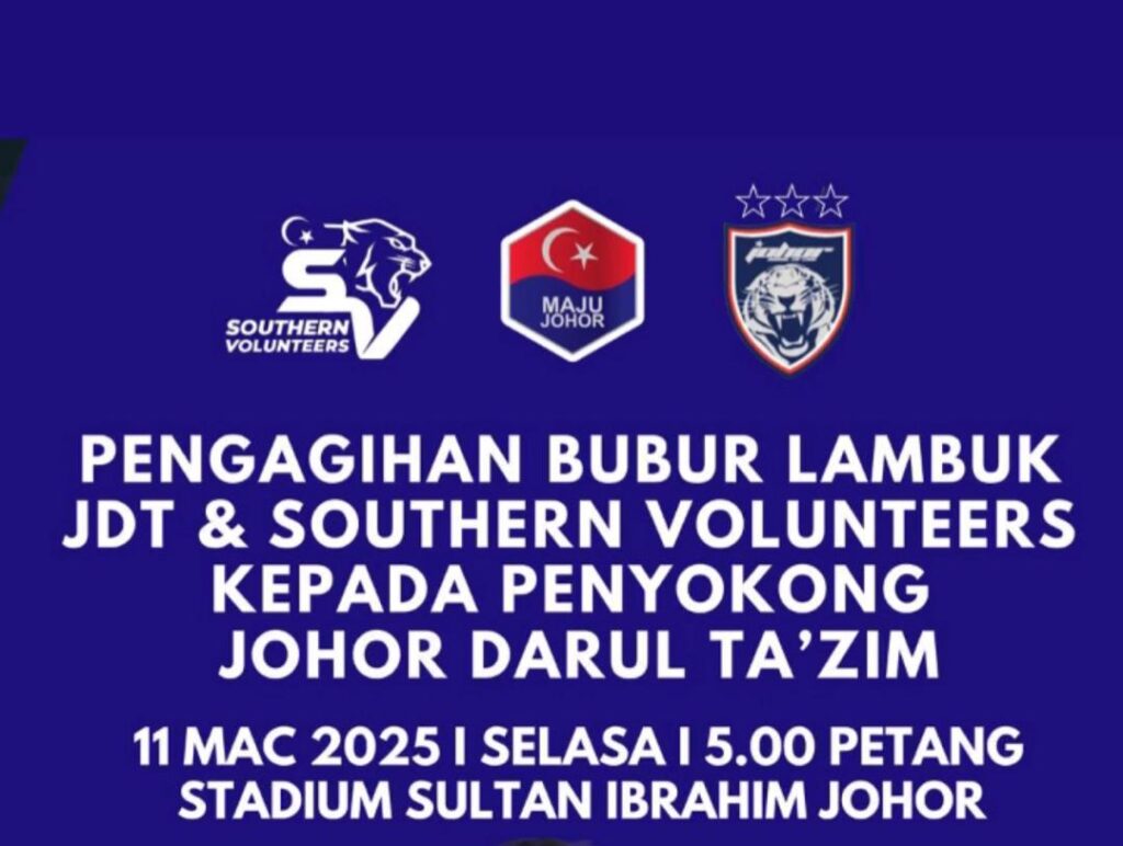 PIS VT Troopers Sertai Pengagihan Bubur Lambuk JDT & Southern Volunteers Kepada Penyokong Johor Darul Ta’zim.